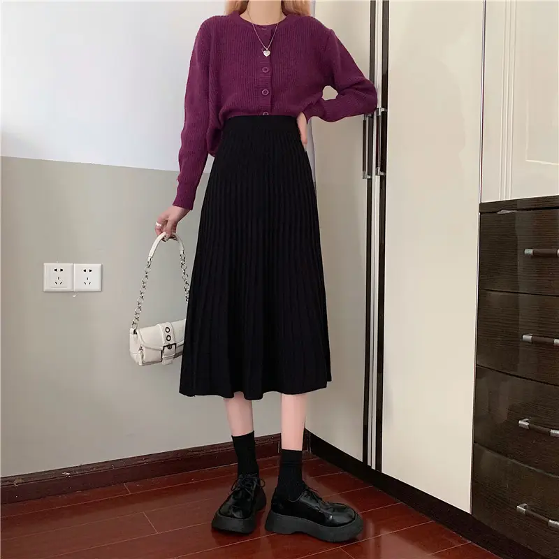 2023 Knitted Pleated Skirt Set Women's Autumn Winter — feature 25