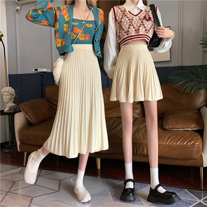 2023 Knitted Pleated Skirt Set Women's Autumn Winter — feature 5