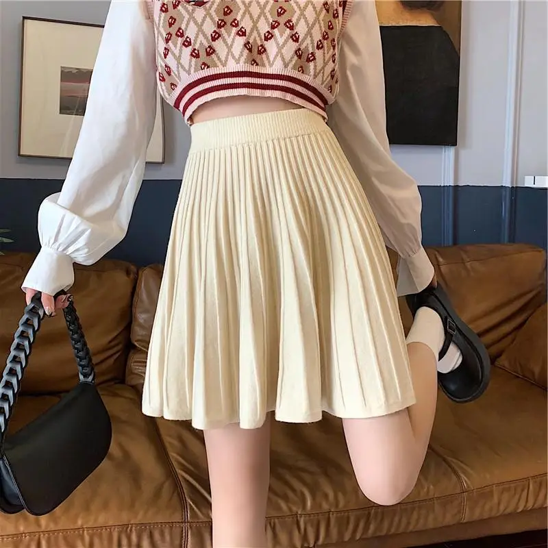 2023 Knitted Pleated Skirt Set Women's Autumn Winter - Image 2