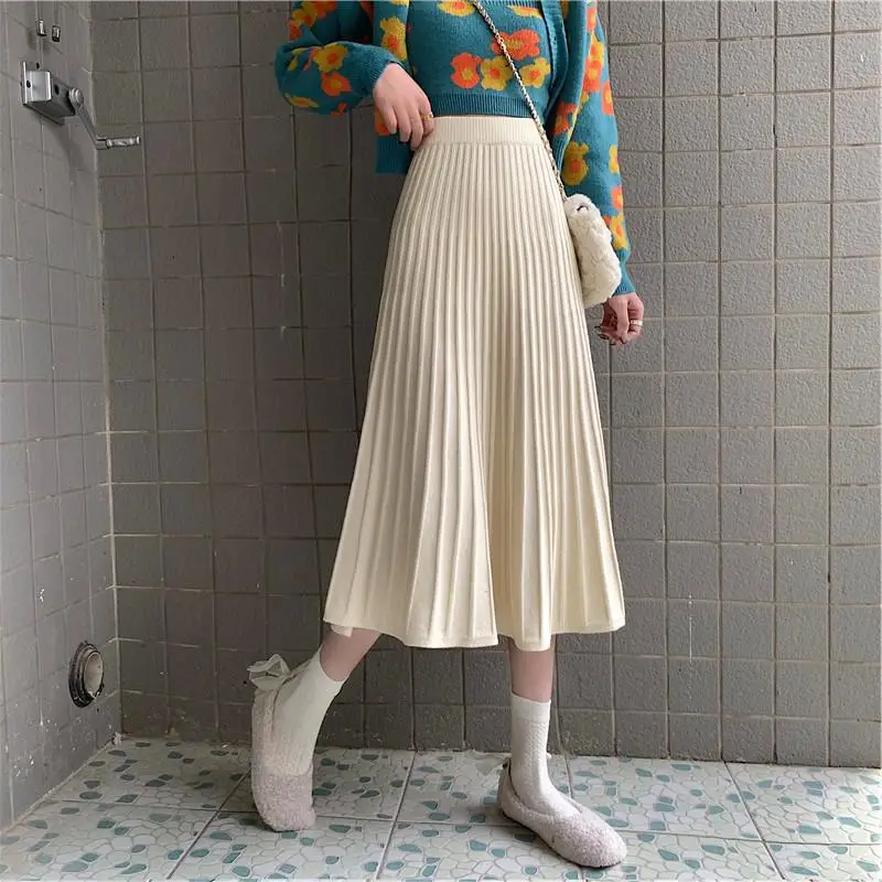 2023 Knitted Pleated Skirt Set Women's Autumn Winter - Image 4