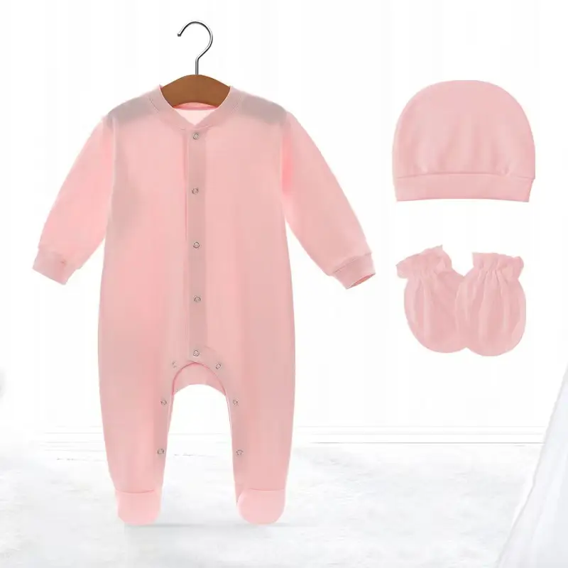 Newborn Baby Foot Zipper Suit Light Blue - Image 4