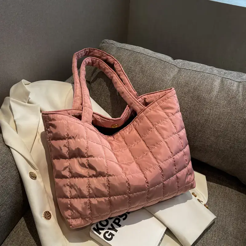 Pink Quilted Shoulder Bag for Women 2022 - Image 8