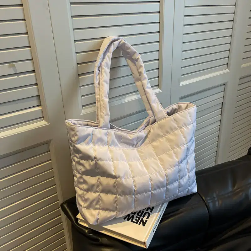 Pink Quilted Shoulder Bag for Women 2022 - Image 9