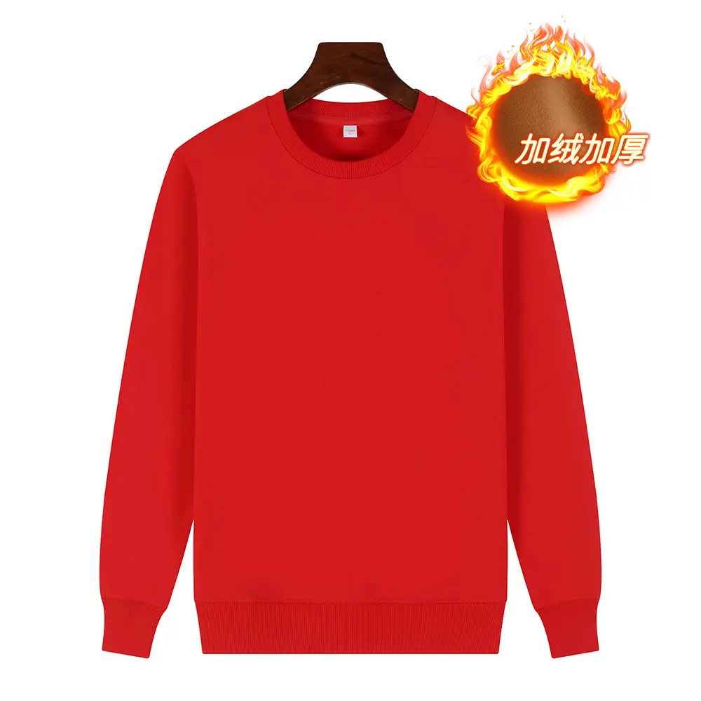 Red Cotton Round Neck Sweatshirt for Men - Image 11