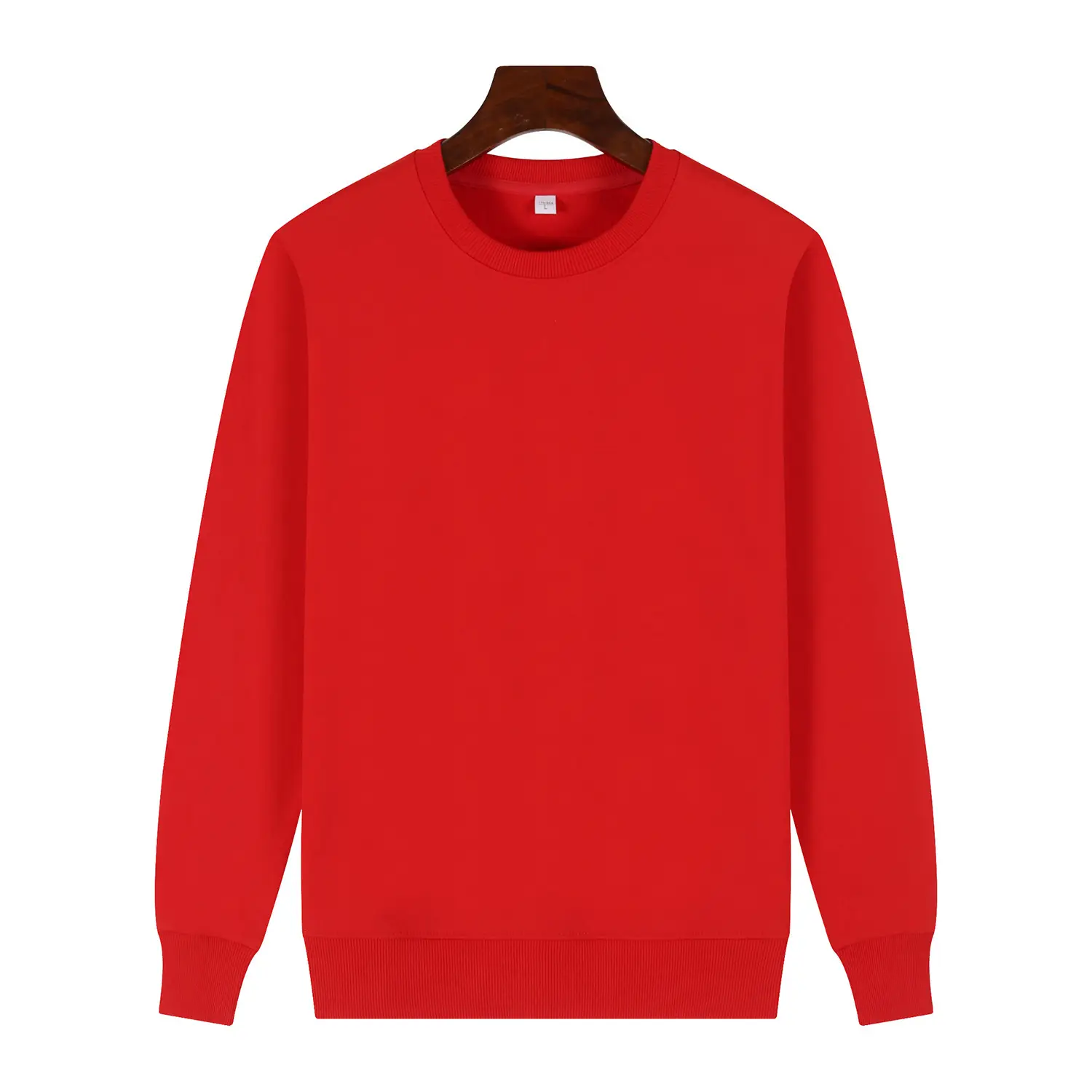 Red Cotton Round Neck Sweatshirt for Men - Image 3