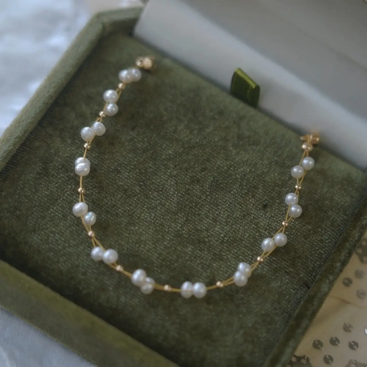 Pearl Bracelet 14K Gold with Iron Buckle for Women — feature 7