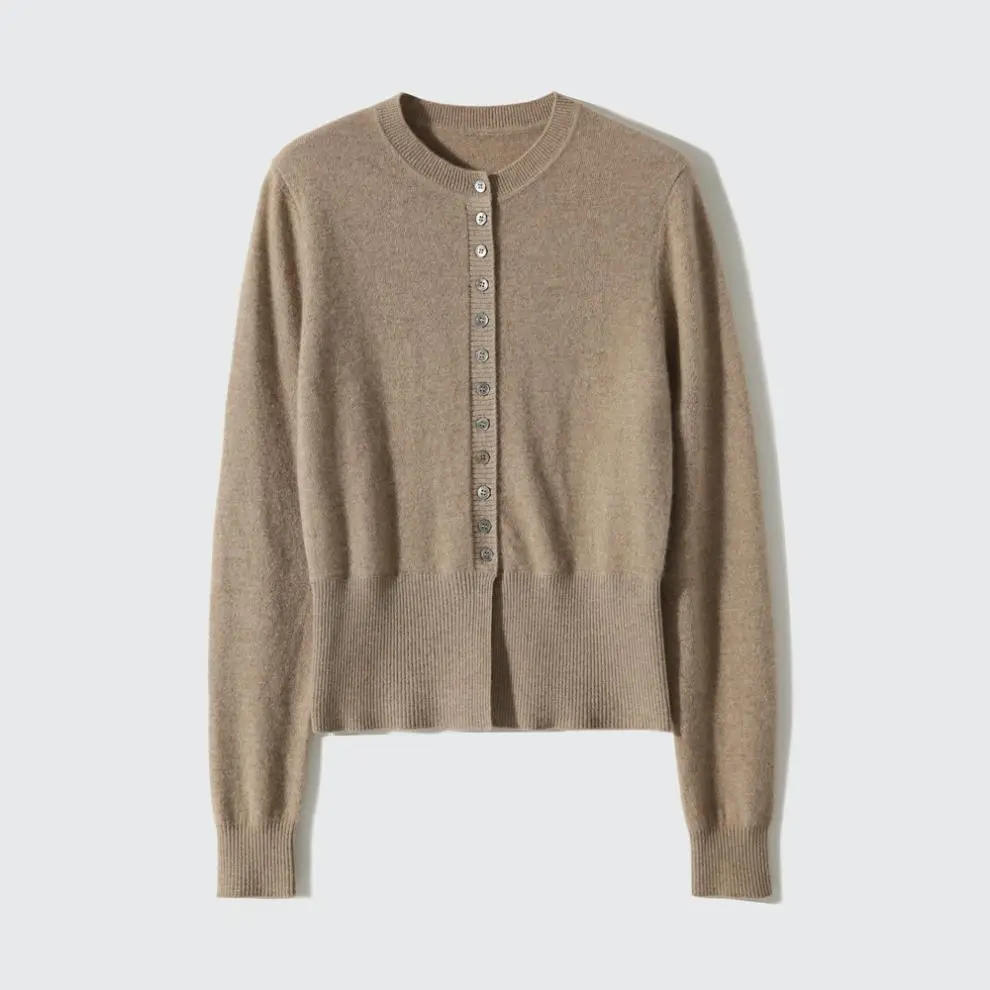 Women Button Slit Knit Cardigan Black 2025 - Image 2