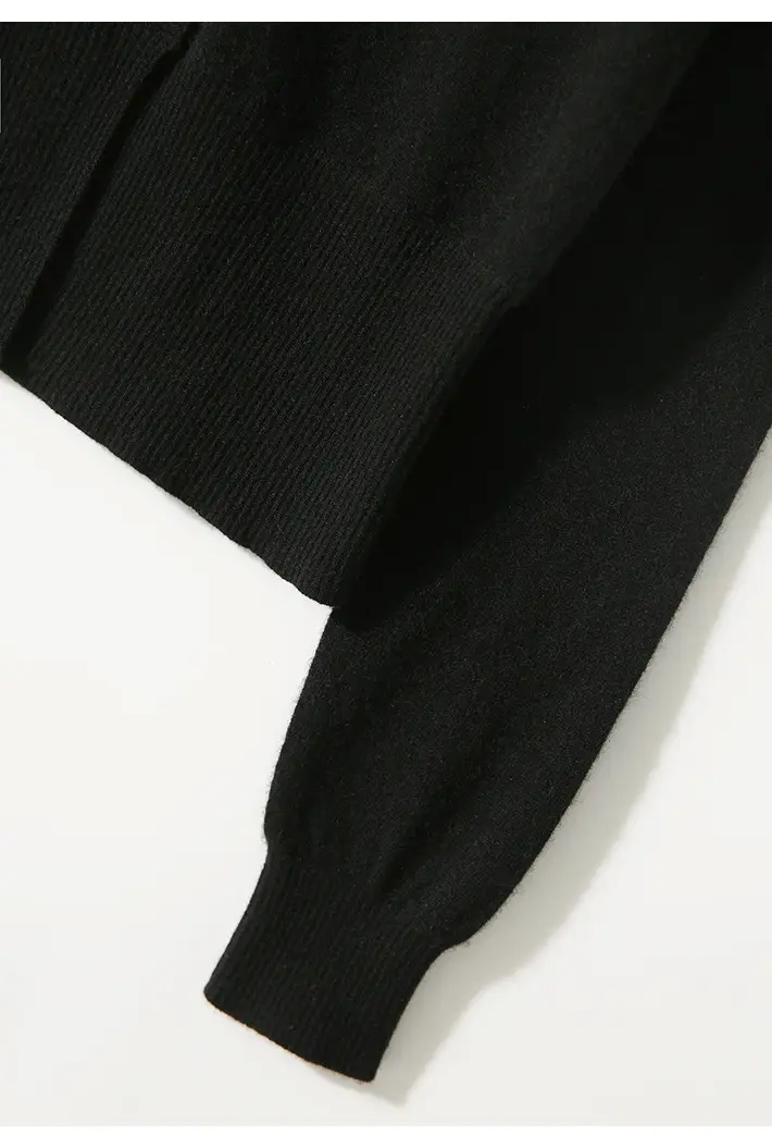 Women Button Slit Knit Cardigan Black 2025 — feature 14