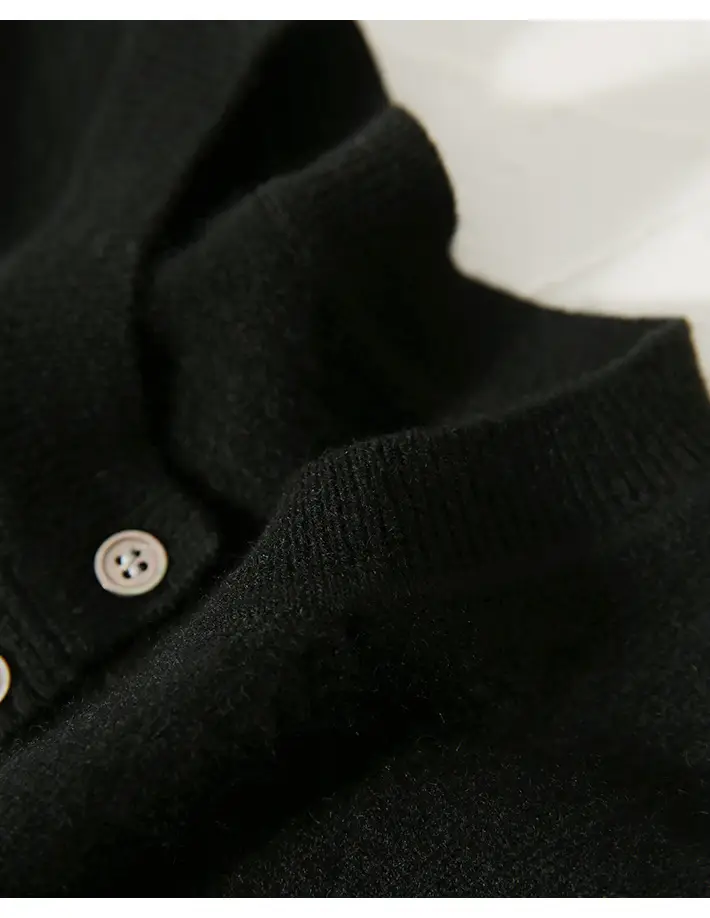 Women Button Slit Knit Cardigan Black 2025 — feature 19