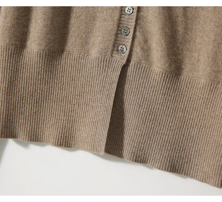 Women Button Slit Knit Cardigan Black 2025 — feature 27