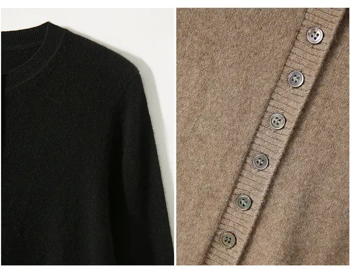 Women Button Slit Knit Cardigan Black 2025 — feature 8