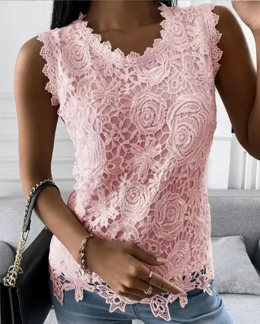 Red Lace Long Sleeve Top for Women 2025 Winter - Image 14