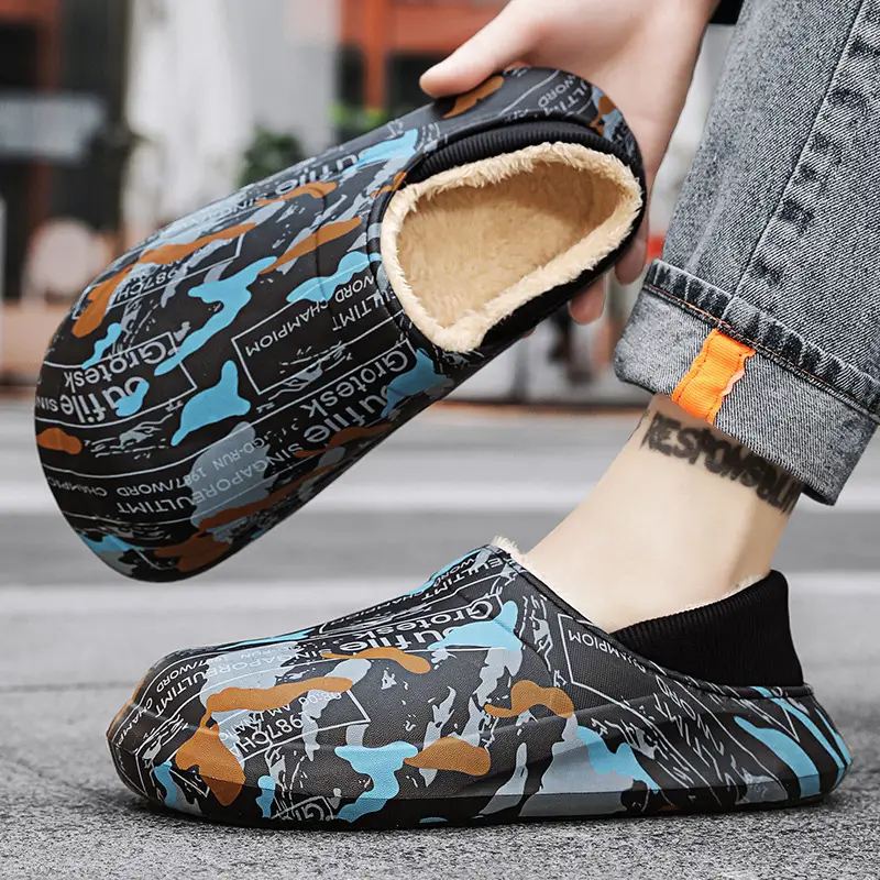 Men's Cotton Slippers for Winter Indoor Use, Fleece-Lined for Warmth, Couple's Cotton Shoes with Covered Heel, Manufacturer's Low-Price Promotion - Image 4