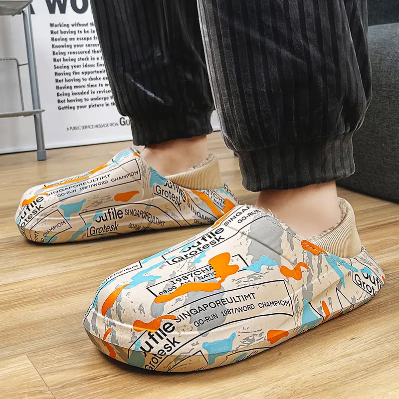Men's Cotton Slippers for Winter Indoor Use, Fleece-Lined for Warmth, Couple's Cotton Shoes with Covered Heel, Manufacturer's Low-Price Promotion - Image 6