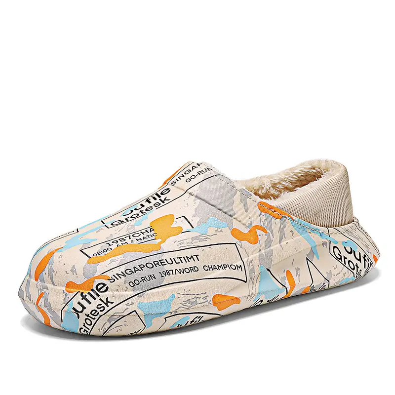 Men's Cotton Slippers for Winter Indoor Use, Fleece-Lined for Warmth, Couple's Cotton Shoes with Covered Heel, Manufacturer's Low-Price Promotion - Image 3