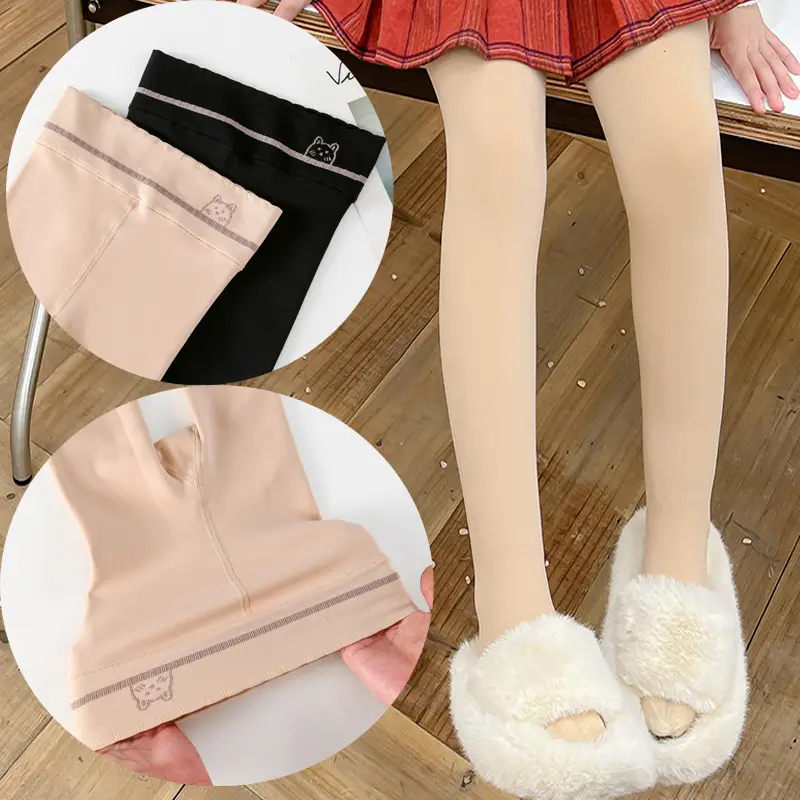 New Kids Anti-Pilling Leggings Skin Color Light Socks - Image 8