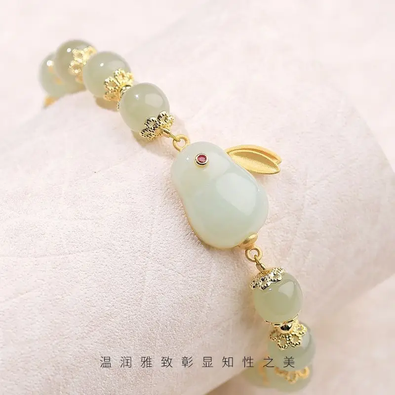 Green Jade Rabbit Bracelet for Girls — feature 7