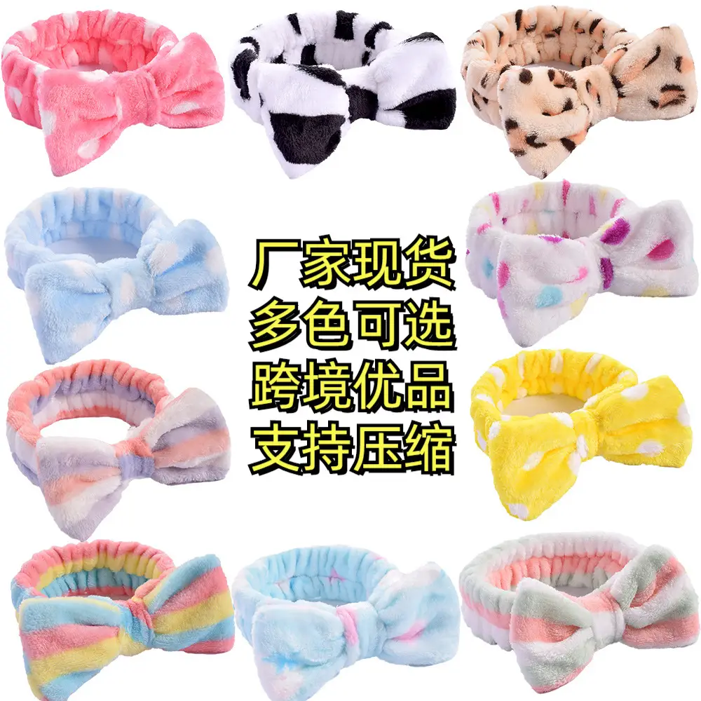 Pink Faux Fur Bow Hair Band for Women - Image 57