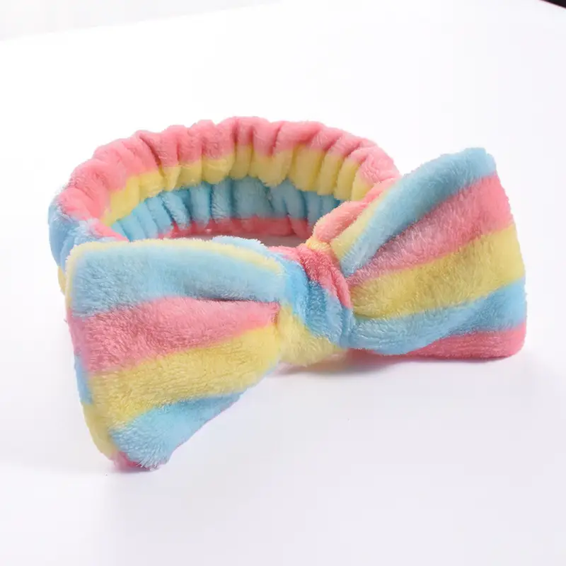 Pink Faux Fur Bow Hair Band for Women - Image 58