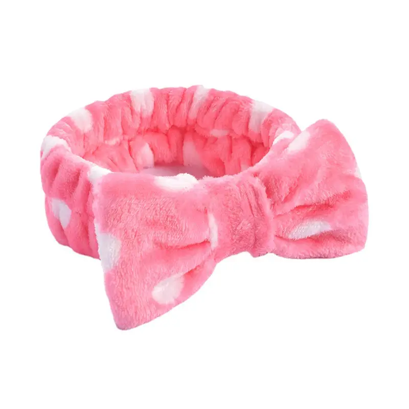 Pink Faux Fur Bow Hair Band for Women - Image 60