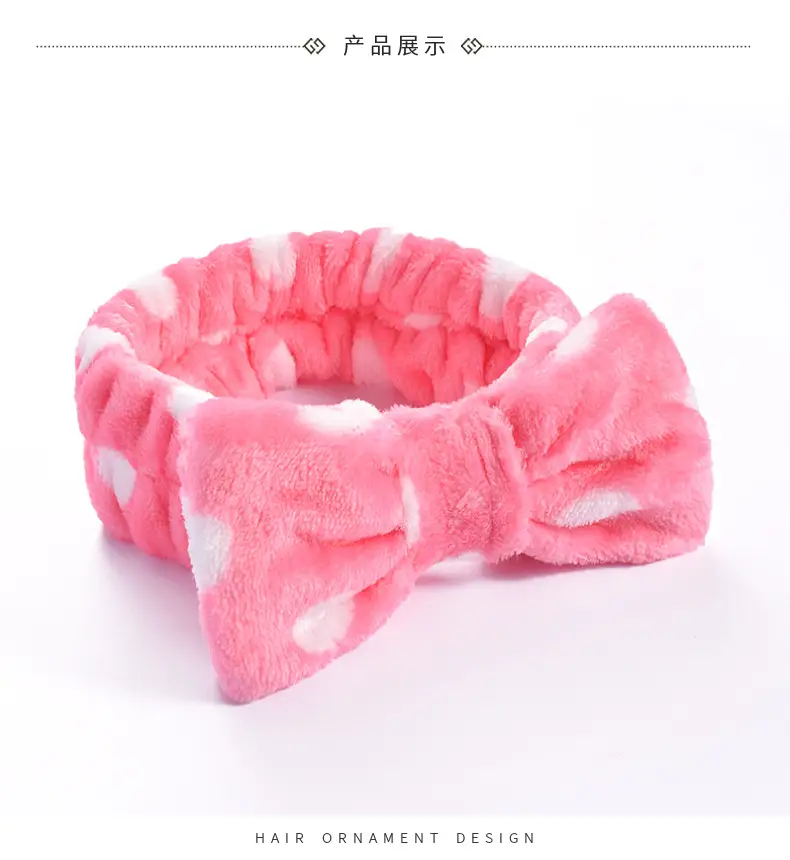 Pink Faux Fur Bow Hair Band for Women — feature 13