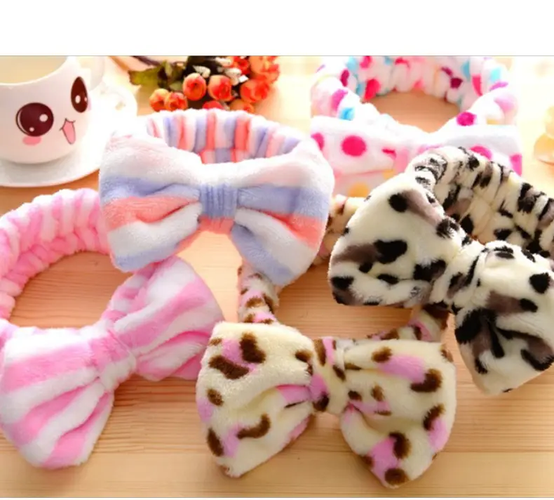 Pink Faux Fur Bow Hair Band for Women — feature 15