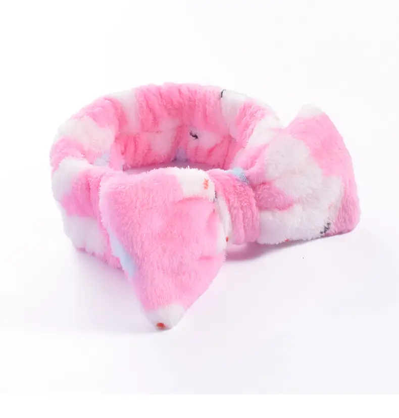 Pink Faux Fur Bow Hair Band for Women — feature 17