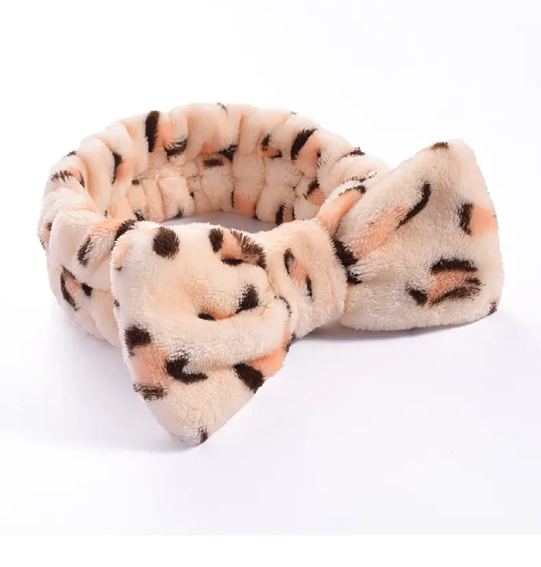Pink Faux Fur Bow Hair Band for Women — feature 7