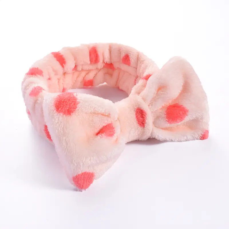 Pink Faux Fur Bow Hair Band for Women - Image 10