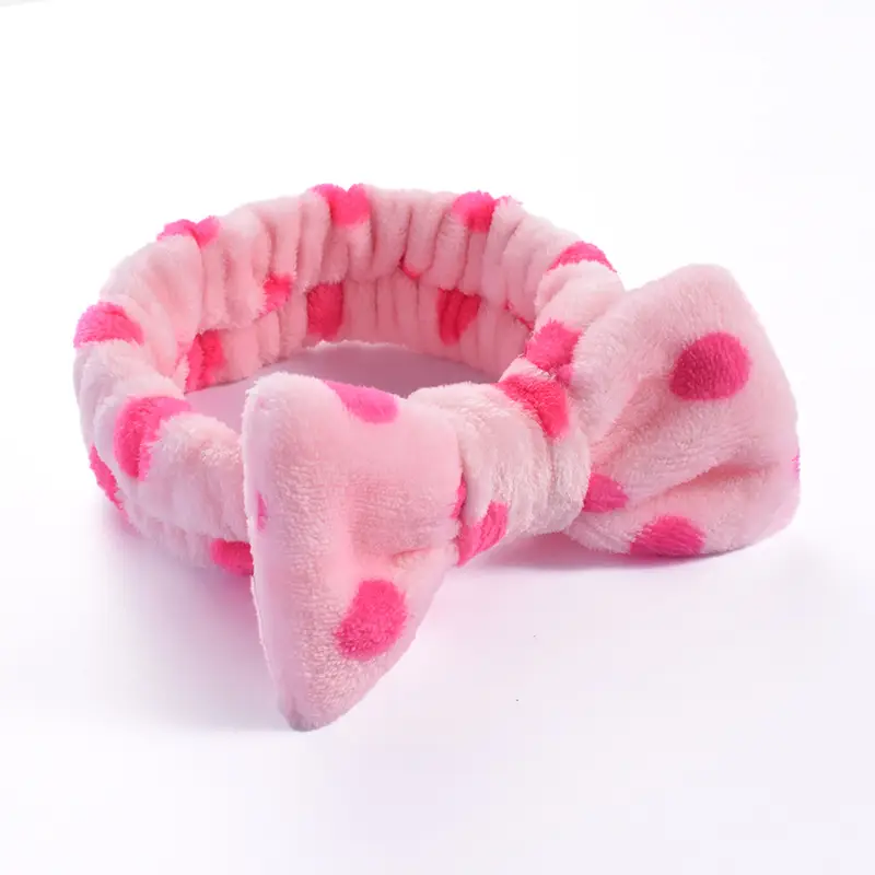 Pink Faux Fur Bow Hair Band for Women - Image 11