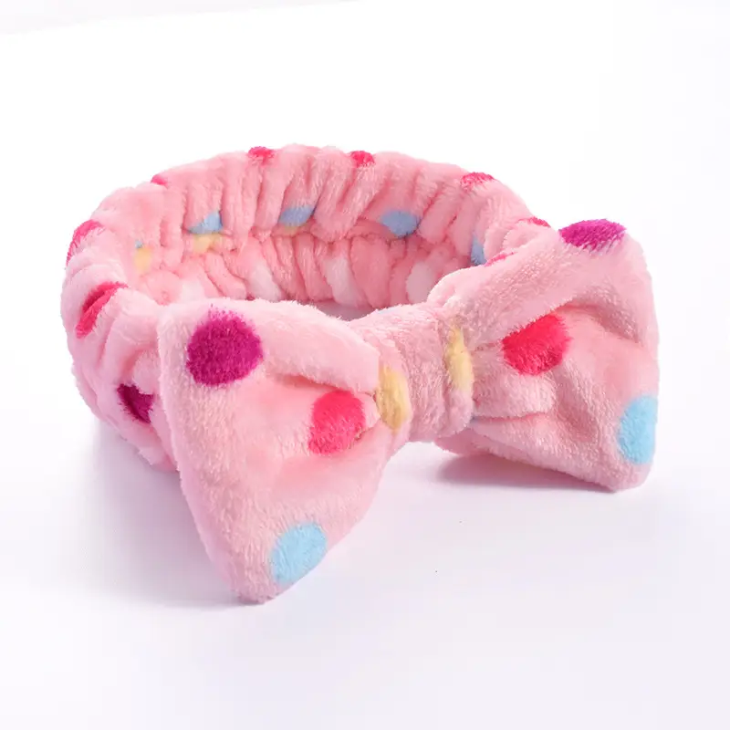 Pink Faux Fur Bow Hair Band for Women - Image 12