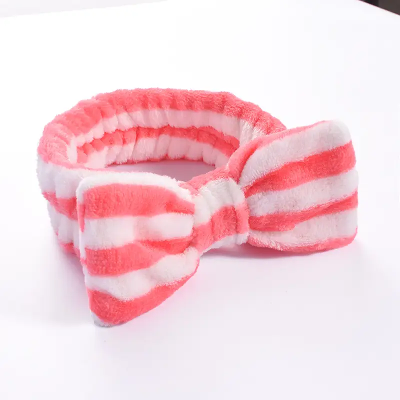 Pink Faux Fur Bow Hair Band for Women - Image 14