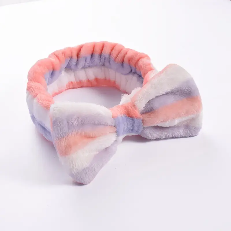 Pink Faux Fur Bow Hair Band for Women - Image 15