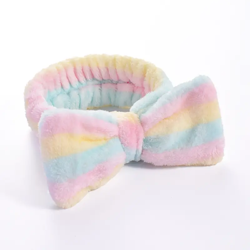 Pink Faux Fur Bow Hair Band for Women - Image 17