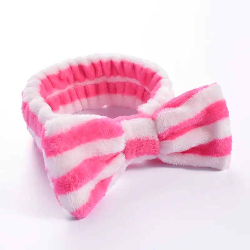 Pink Faux Fur Bow Hair Band for Women - Image 18