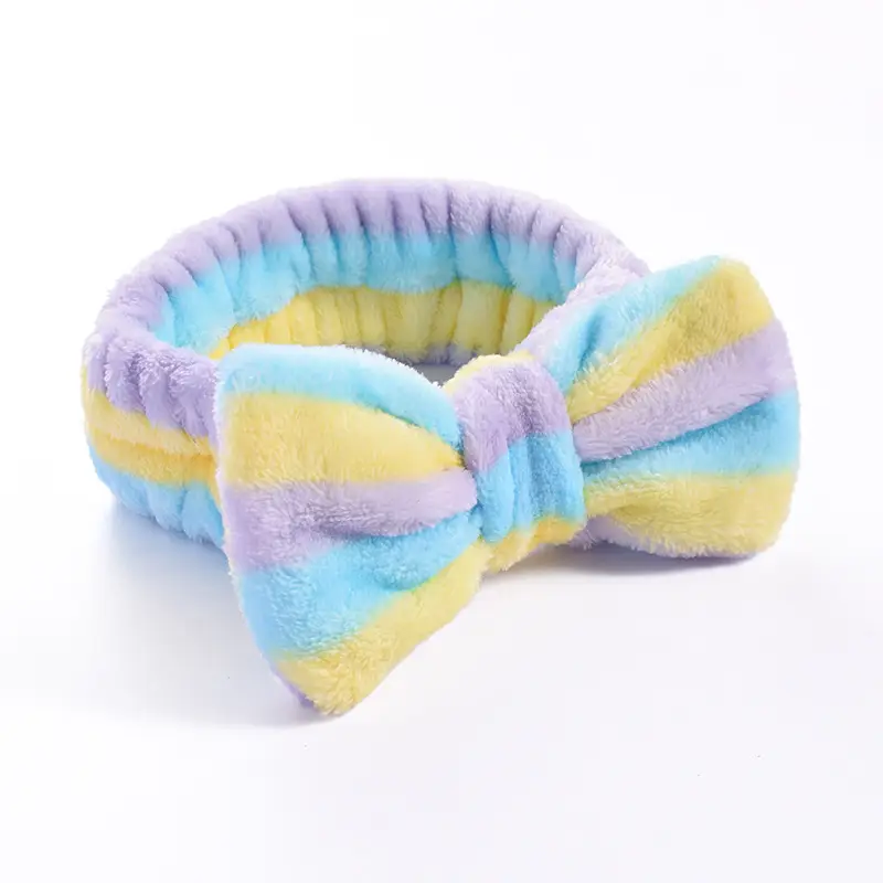 Pink Faux Fur Bow Hair Band for Women - Image 23