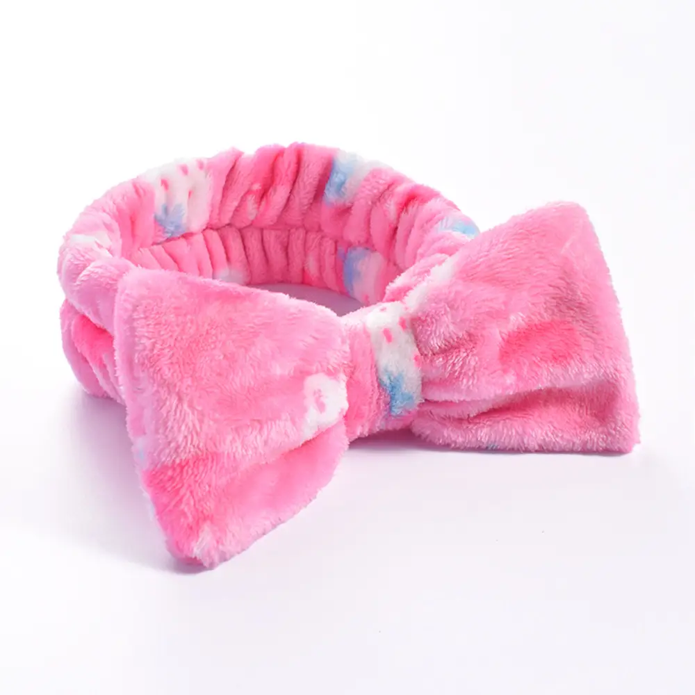 Pink Faux Fur Bow Hair Band for Women - Image 25