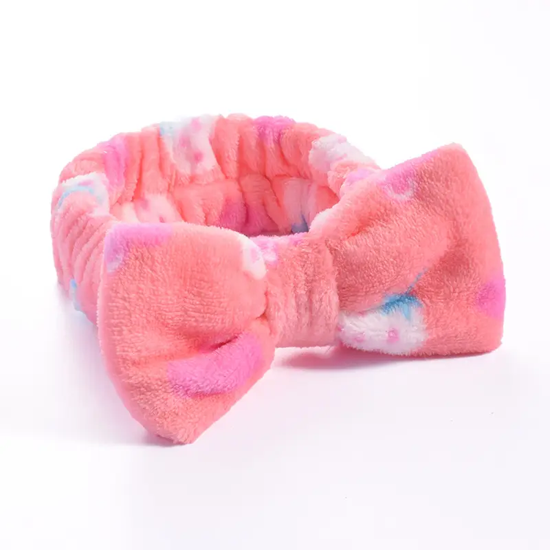 Pink Faux Fur Bow Hair Band for Women - Image 26