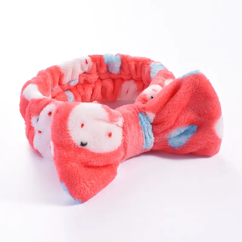 Pink Faux Fur Bow Hair Band for Women - Image 29