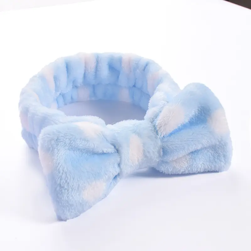 Pink Faux Fur Bow Hair Band for Women - Image 3