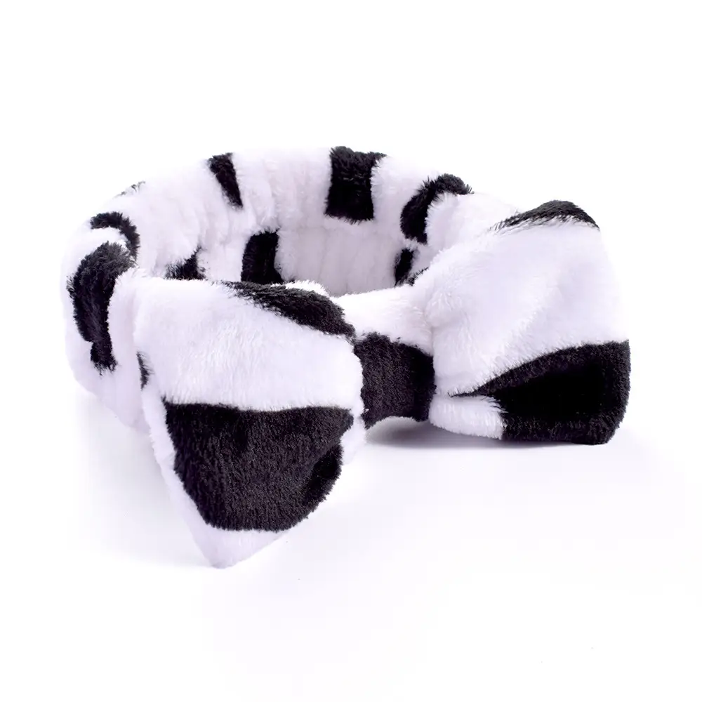 Pink Faux Fur Bow Hair Band for Women - Image 30