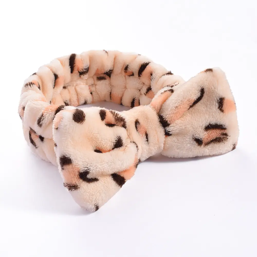 Pink Faux Fur Bow Hair Band for Women - Image 31