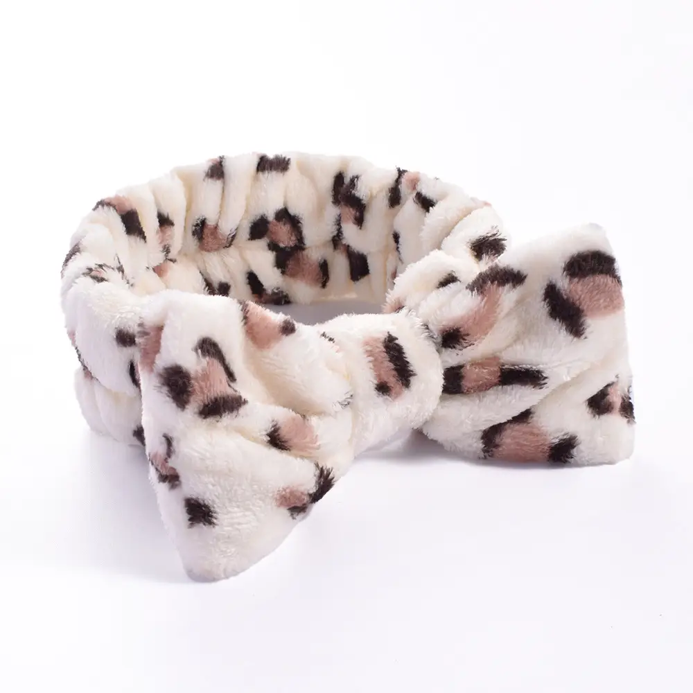Pink Faux Fur Bow Hair Band for Women - Image 33