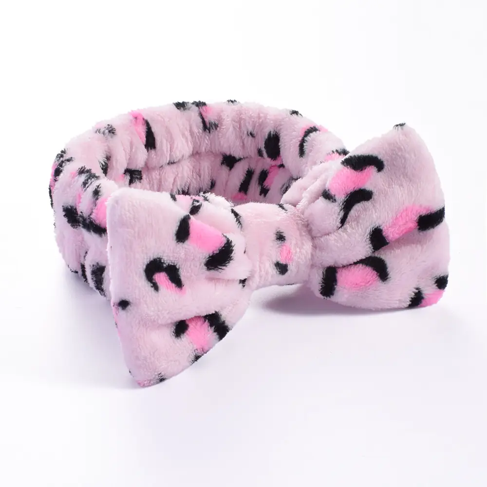 Pink Faux Fur Bow Hair Band for Women - Image 35