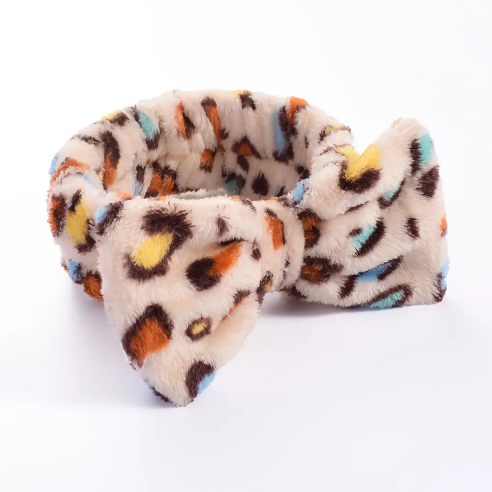 Pink Faux Fur Bow Hair Band for Women - Image 36
