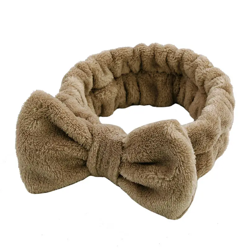 Pink Faux Fur Bow Hair Band for Women - Image 38