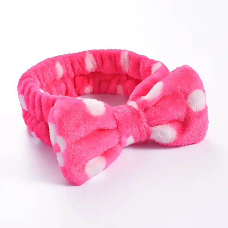 Pink Faux Fur Bow Hair Band for Women - Image 4