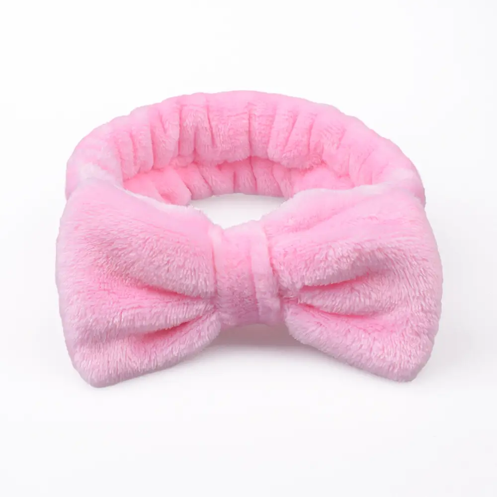 Pink Faux Fur Bow Hair Band for Women - Image 41