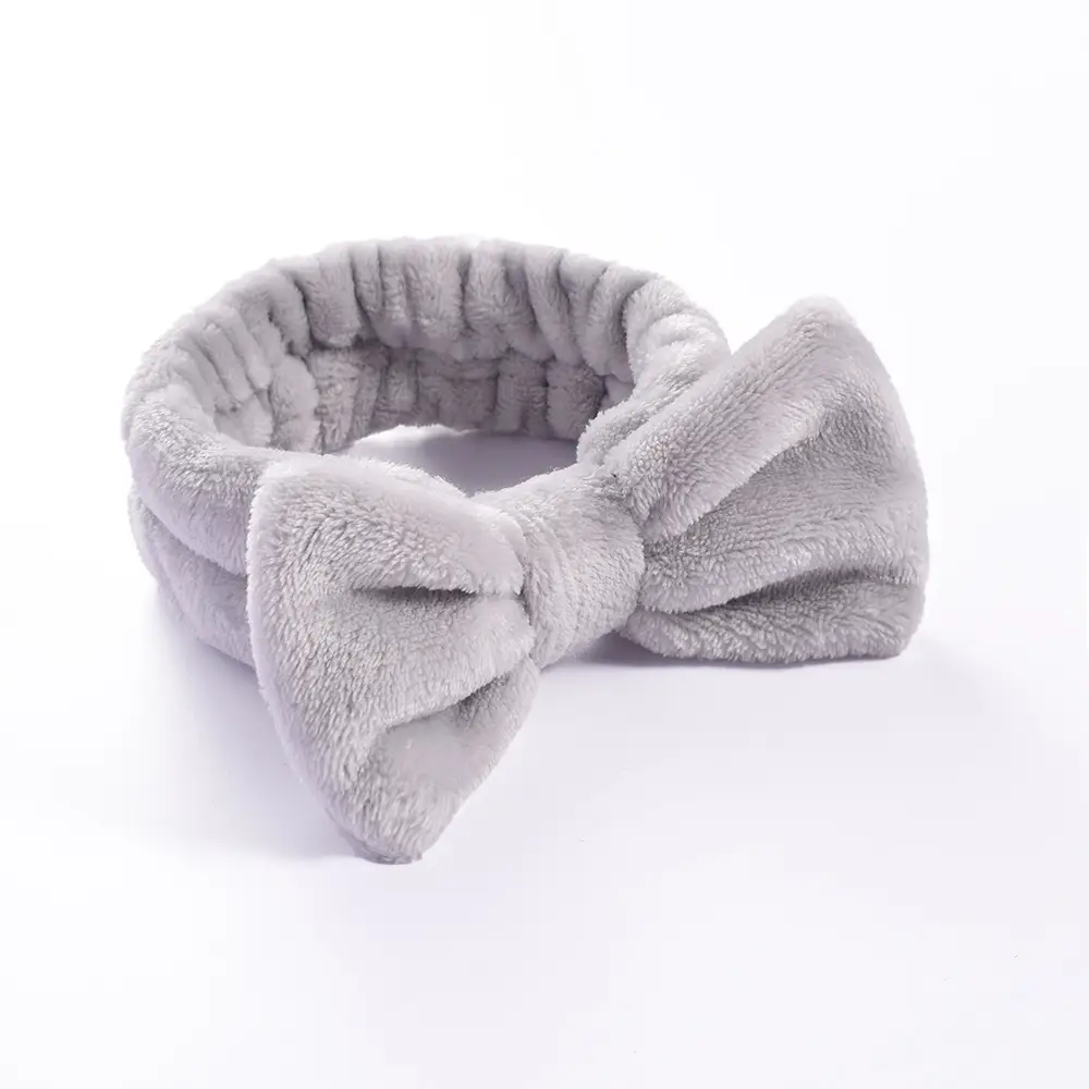 Pink Faux Fur Bow Hair Band for Women - Image 42