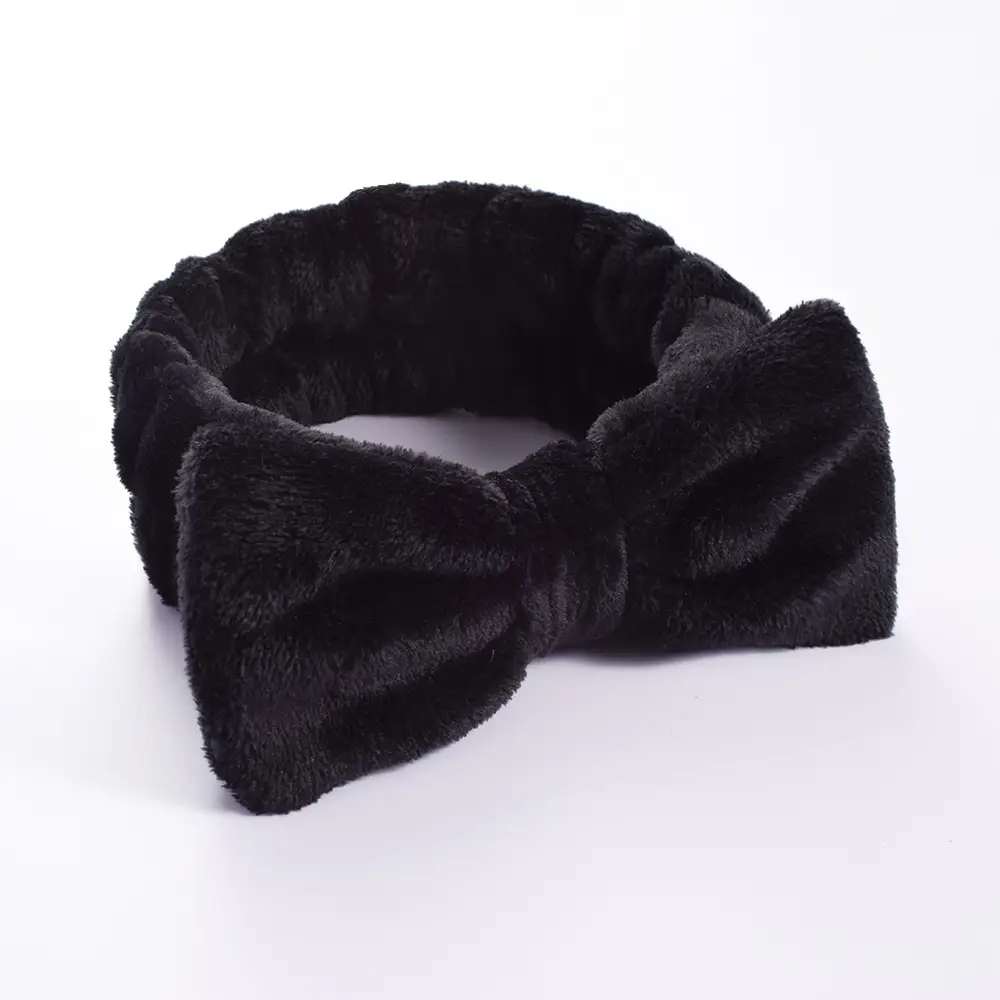 Pink Faux Fur Bow Hair Band for Women - Image 44